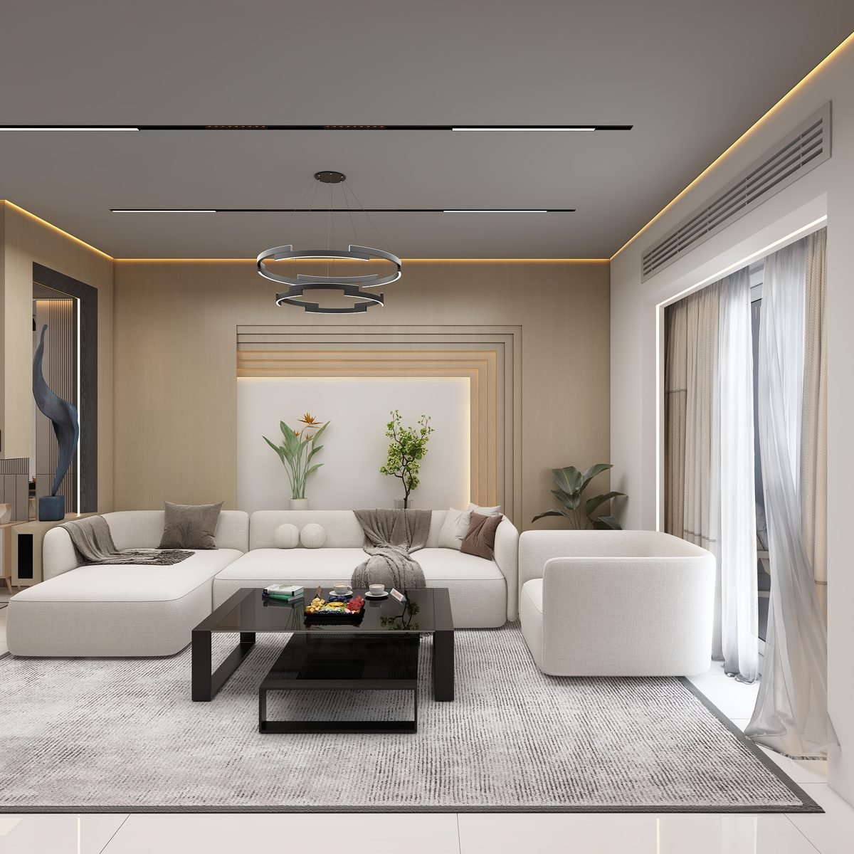 Modern open-plan living area